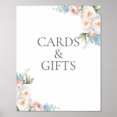 Poster CARTES DE Fête des mariées ET CADEAU BLEU ROSE FLE (Devant)