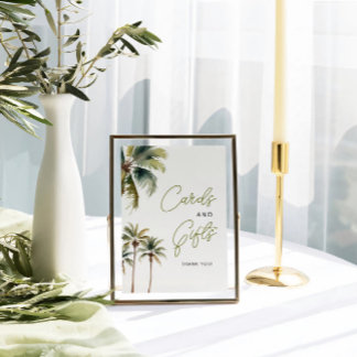 Poster Cartes De Fête des mariées Et Cadeaux Palm Trees