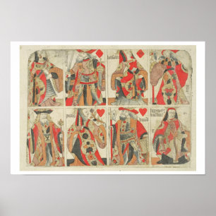 Poster Cartes de jeu non découpées, fin 18ème siècle