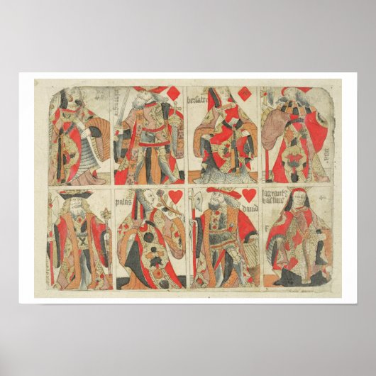 Poster Cartes de jeu non découpées, fin 18ème siècle (Devant)