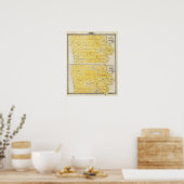 Poster Cartes de l'État de l'Iowa (Cuisine)