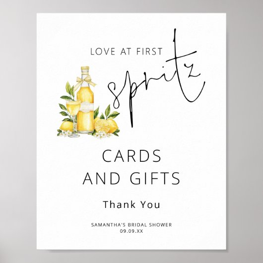 Poster Cartes de Love at First Spritz Cadeaux Enterrement (Devant)