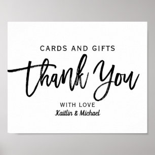 Poster Cartes de mariage et cadeaux 8x10 Typographie No