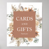 Poster Cartes de mariage et cadeaux Boho Imprimer (Devant)
