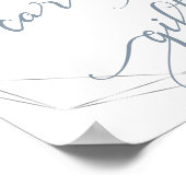 Poster Cartes de mariage et cadeaux Panneau floral bleu D (Coin)