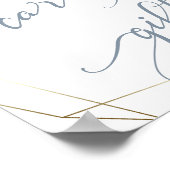 Poster Cartes de mariage et cadeaux Panneau floral bleu D (Coin)