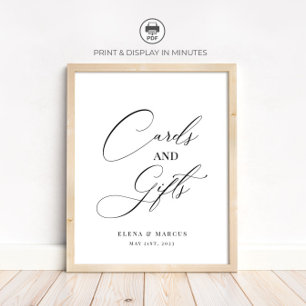 Poster Cartes de Mariage et Cadeaux Signer Moderne Élégan