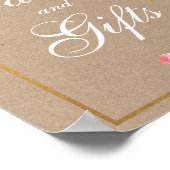 Poster Cartes de mariage Kraft Rose Floral Or Cadeaux (Coin)
