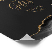 Poster Cartes de mariage noir agate or et cadeaux (Coin)