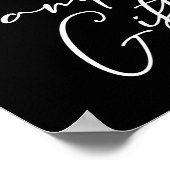 Poster Cartes de mariage noir blanc simple et élégant Cad (Coin)