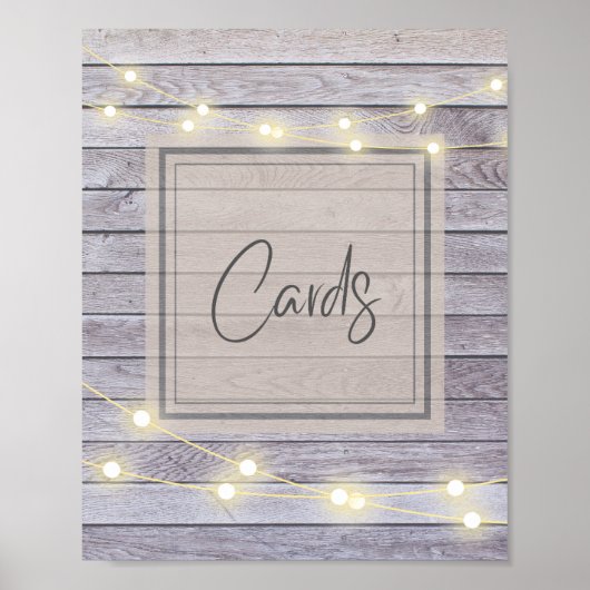 Poster Cartes de mariage ou de Baby shower rustique à la  (Devant)