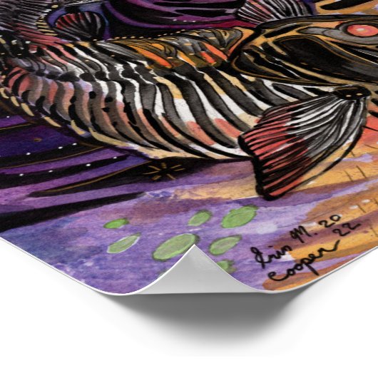 Poster Cartes de mémoire Vibes d'automne Koi Skeleton Réf (Coin)