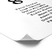 Poster Cartes de plan de table de mariage minimal moderne (Coin)