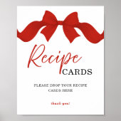 Poster Cartes de recette d'arc rouge simple Panneau de sa (Devant)