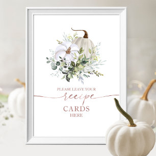 Poster Cartes de recette de douche de mariée de Pumpkin F