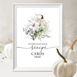 Poster Cartes de recette de douche de mariée de Pumpkin F