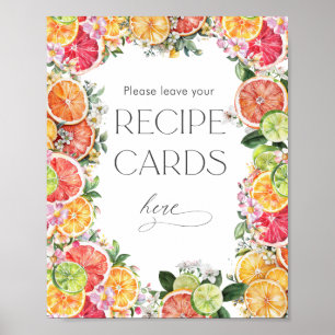 Poster Cartes de recette de Fête des mariées d'agrumes