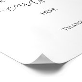 Poster Cartes de recette de Fête des mariées de script mi (Coin)