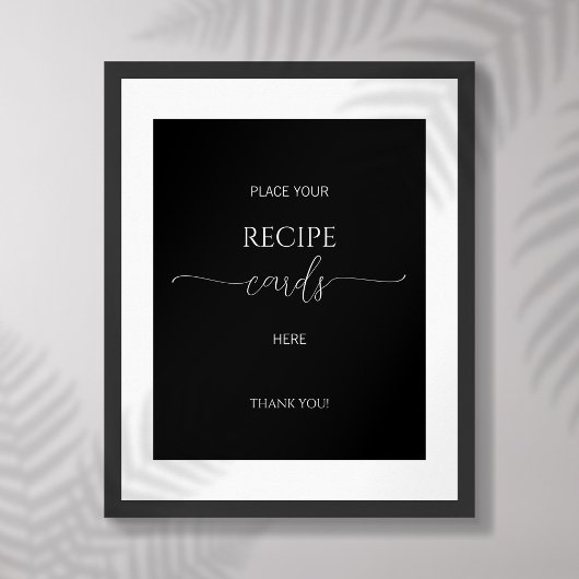 Poster Cartes de recette de Fête des mariées de script mi