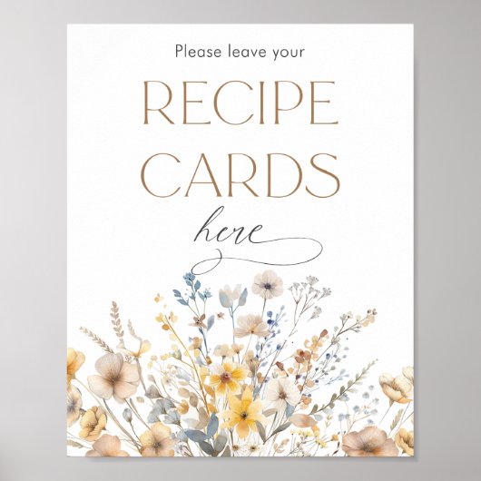 Poster Cartes de recette de Fête des mariées fleur sauvag (Devant)