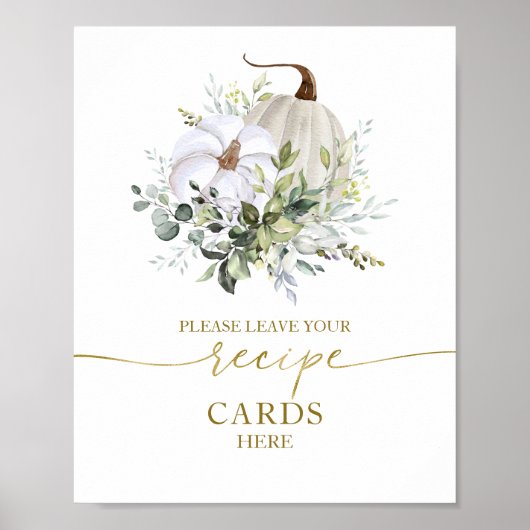 Poster Cartes de recette de mariage automnal à la citroui (Devant)