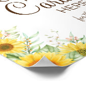 Poster Cartes de recette de tournesol jeu de baby shower  (Coin)