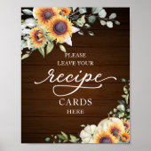 Poster Cartes de recette pour la fête de mariage avec des (Devant)