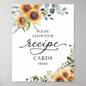 Poster Cartes de recette pour un mariage de tournesols en (Devant)