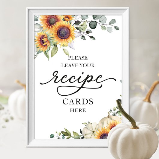 Poster Cartes de recette pour un shower de mariage avec d