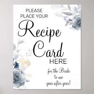 Poster Cartes de recettes à l'aquarelle pancarte de jeu p