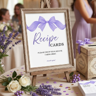 Poster Cartes de recettes à l'arc-en-violet élégant Panne