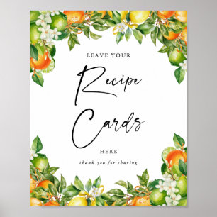 Poster Cartes de recettes Citrus citron orange