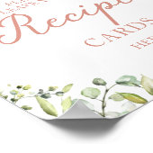 Poster Cartes de recettes de Baby Shower avec feuillage m (Coin)