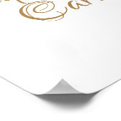 Poster Cartes de recettes de calligraphie dorée Signe de (Coin)