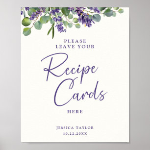 Poster Cartes de recettes de douche de mariée florale élé