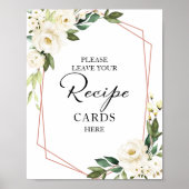 Poster Cartes de recettes de douche de mariée géométrique (Devant)