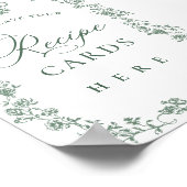 Poster Cartes de recettes de fleurs vertes de Grace orang (Coin)