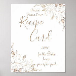 Poster Cartes de recettes de lignes fantaisie, pancarte d