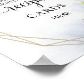 Poster Cartes de recettes de mariage géométriques à verdu (Coin)