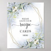 Poster Cartes de recettes de mariage géométriques à verdu (Devant)