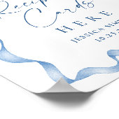 Poster Cartes de recettes de mariée Bleue Tirée Main (Coin)