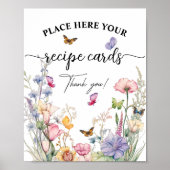 Poster Cartes de recettes Fleur sauvage Papillons Fête de (Devant)
