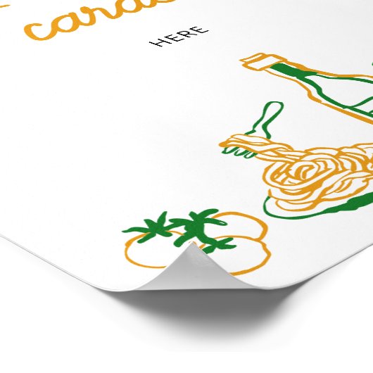 Poster Cartes de recettes italiennes rustiques That's Amo (Coin)