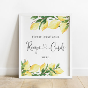 Poster Cartes de recettes pour pancarte de shower de mari