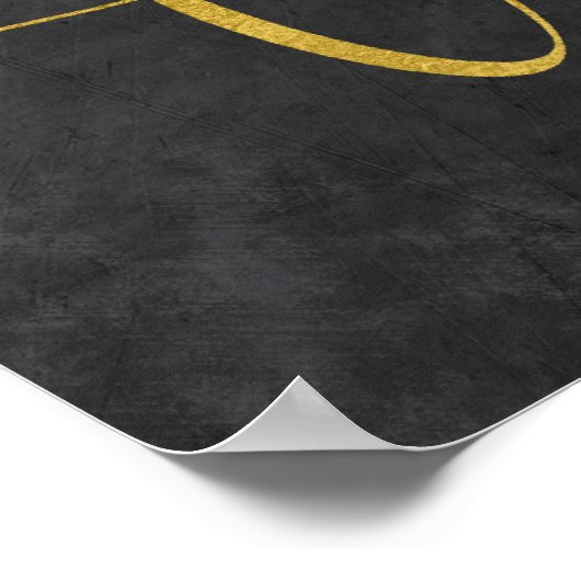 Poster Cartes de script en or Sunflowers et signe mariage (Coin)