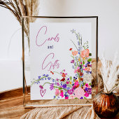 Poster Cartes de script fleurs sauvages cadeaux douche nu