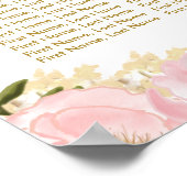 Poster Cartes de siège Mariage pour les pivoines florales (Coin)