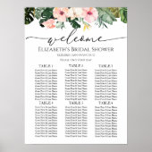 Poster Cartes de sièges à Fête des mariées florale tropic (Devant)