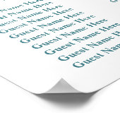 Poster Cartes de sièges floral turquoise foncé (Coin)