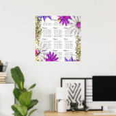 Poster Cartes de sièges mariages violet rose (Bureau à domicile)